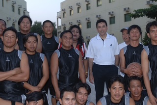 With the basketball team