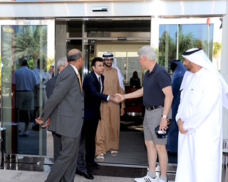 VIP greeting at Dubai Golf clubhouse