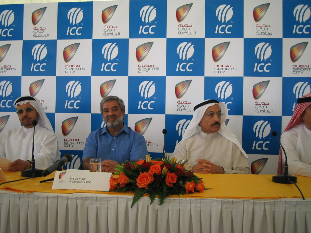 ICC President Ehsan Mani at press conference
