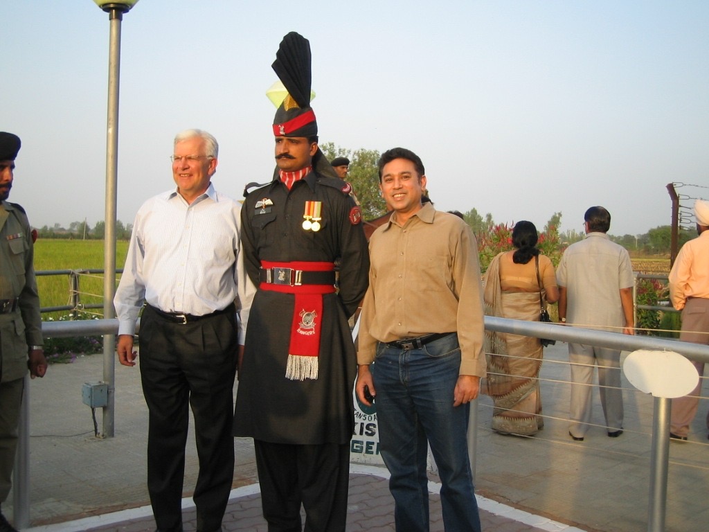 At Wagah Border, Lahore with ICC colleague