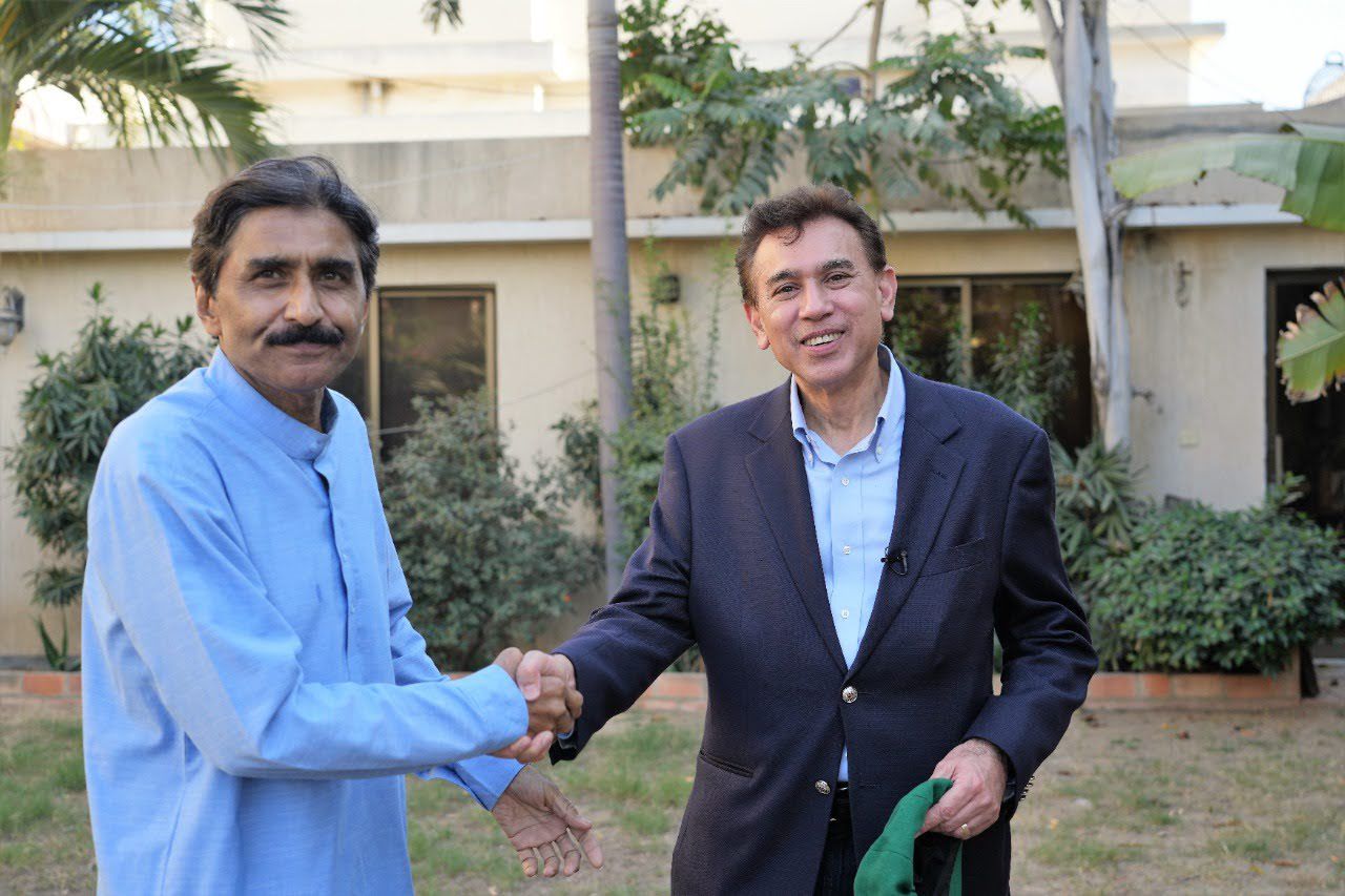 Handshake with Javed Miandad