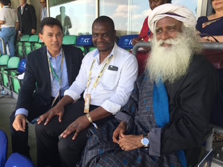 Faisal Hasnain with dignitaries at cricket event